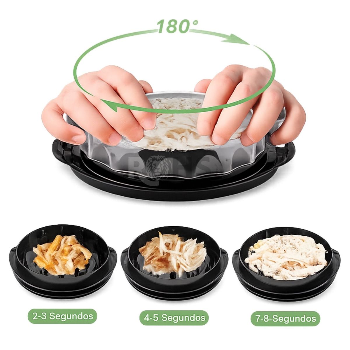 OEM - Desmenuzador De Carne Y Pollo Manual Con Tapa Transparente Y Base Antideslizante