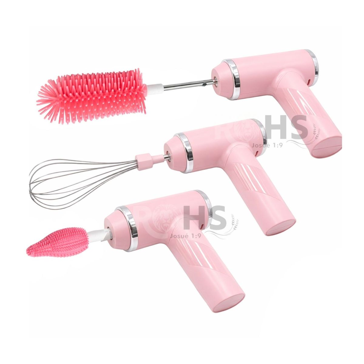 OEM - Limpiador Eléctrico Multifuncional Con Accesorios Y Batidor Para Limpieza Del Hogar Rosa