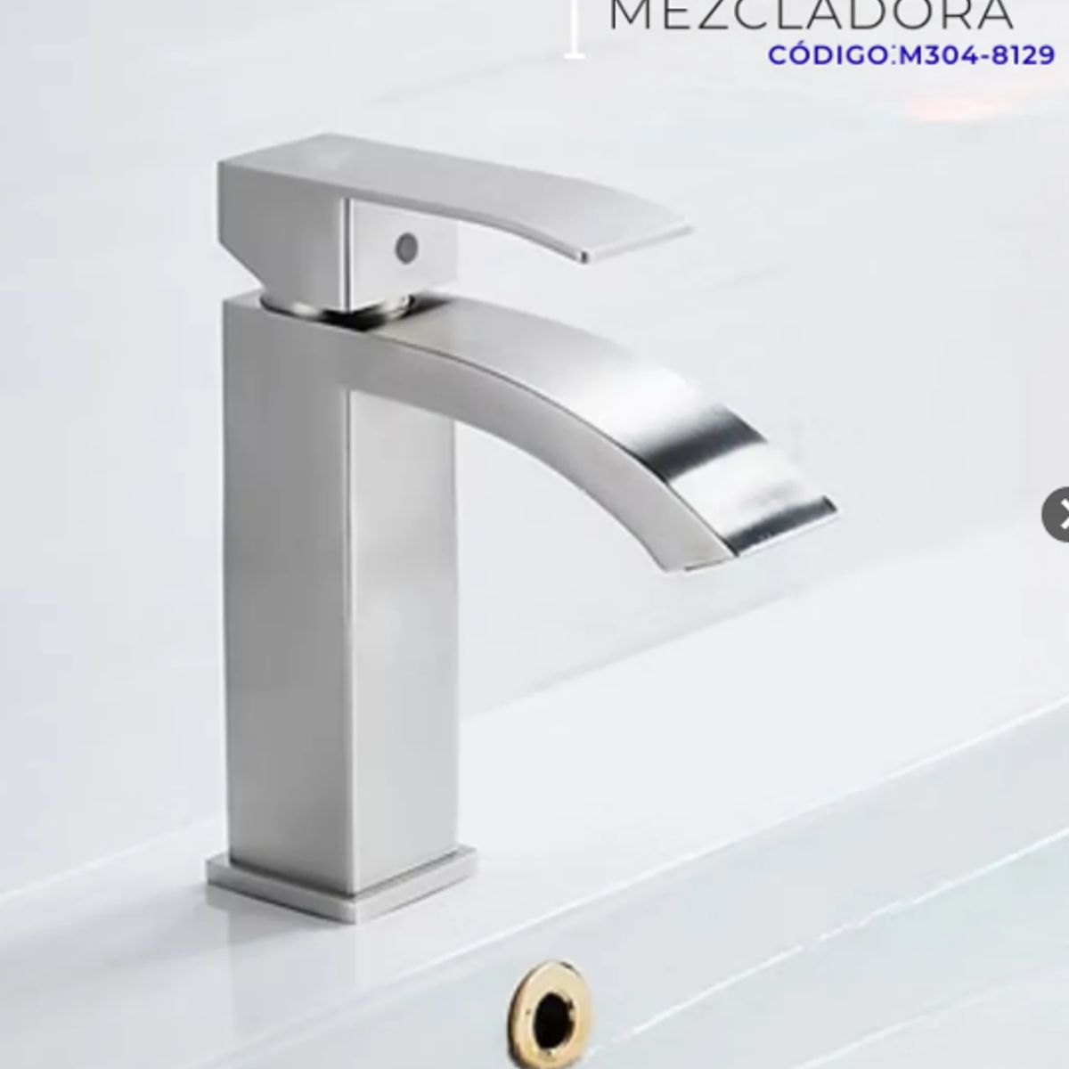 XM - MEZCLADORA MONOCOMANDO DE LAVATORIO MEDIANO CASCADA SATINADO M304-8129