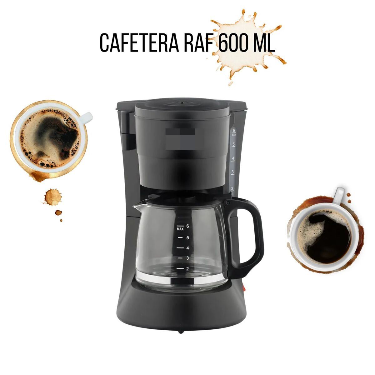 OEM - Cafetera de Goteo Eléctrica 680W - Jarra de Vidrio con Filtro Lavable