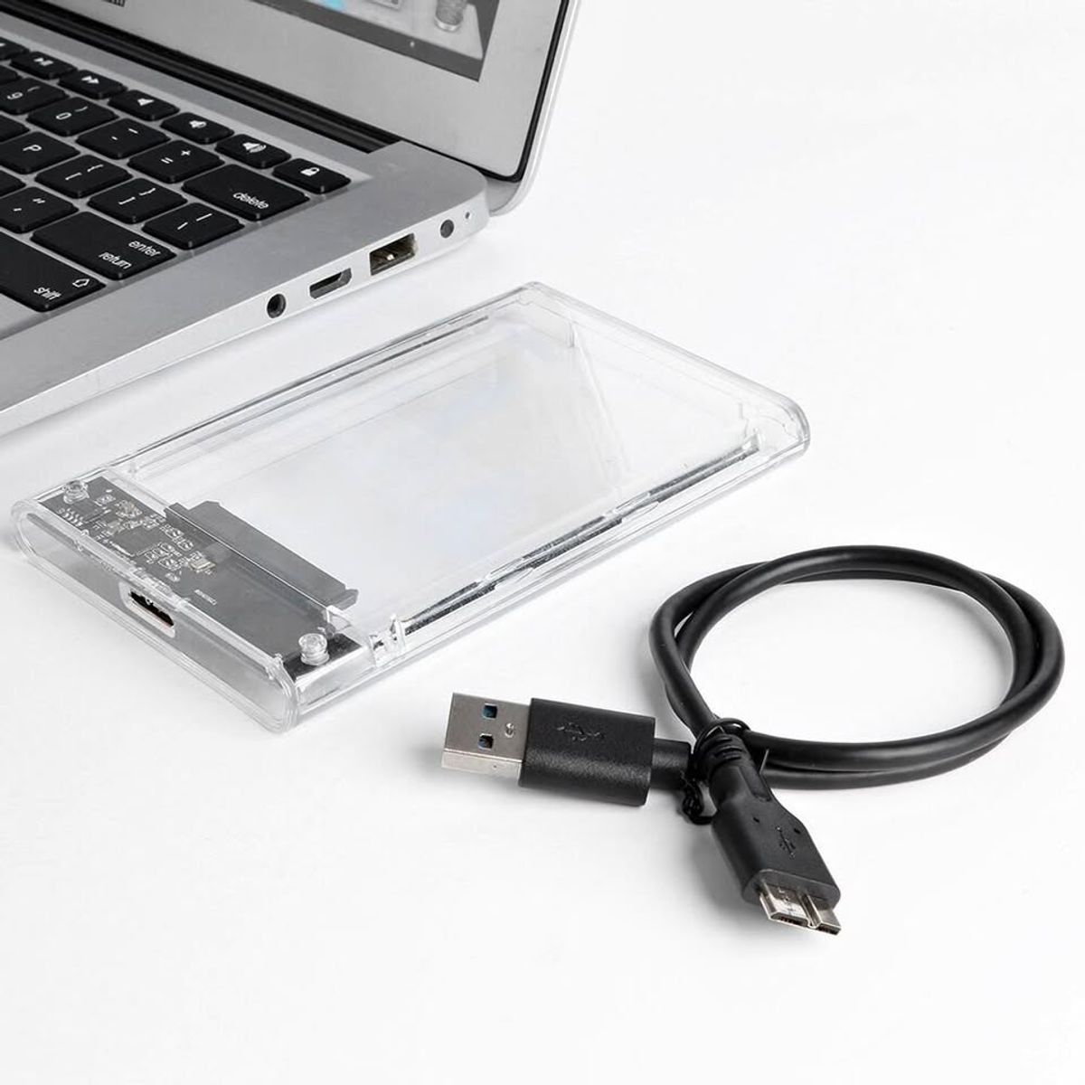 GENERICO - Case para Disco Duro de Laptop HDD o SSD 2.5 USB 3.0 Transparente