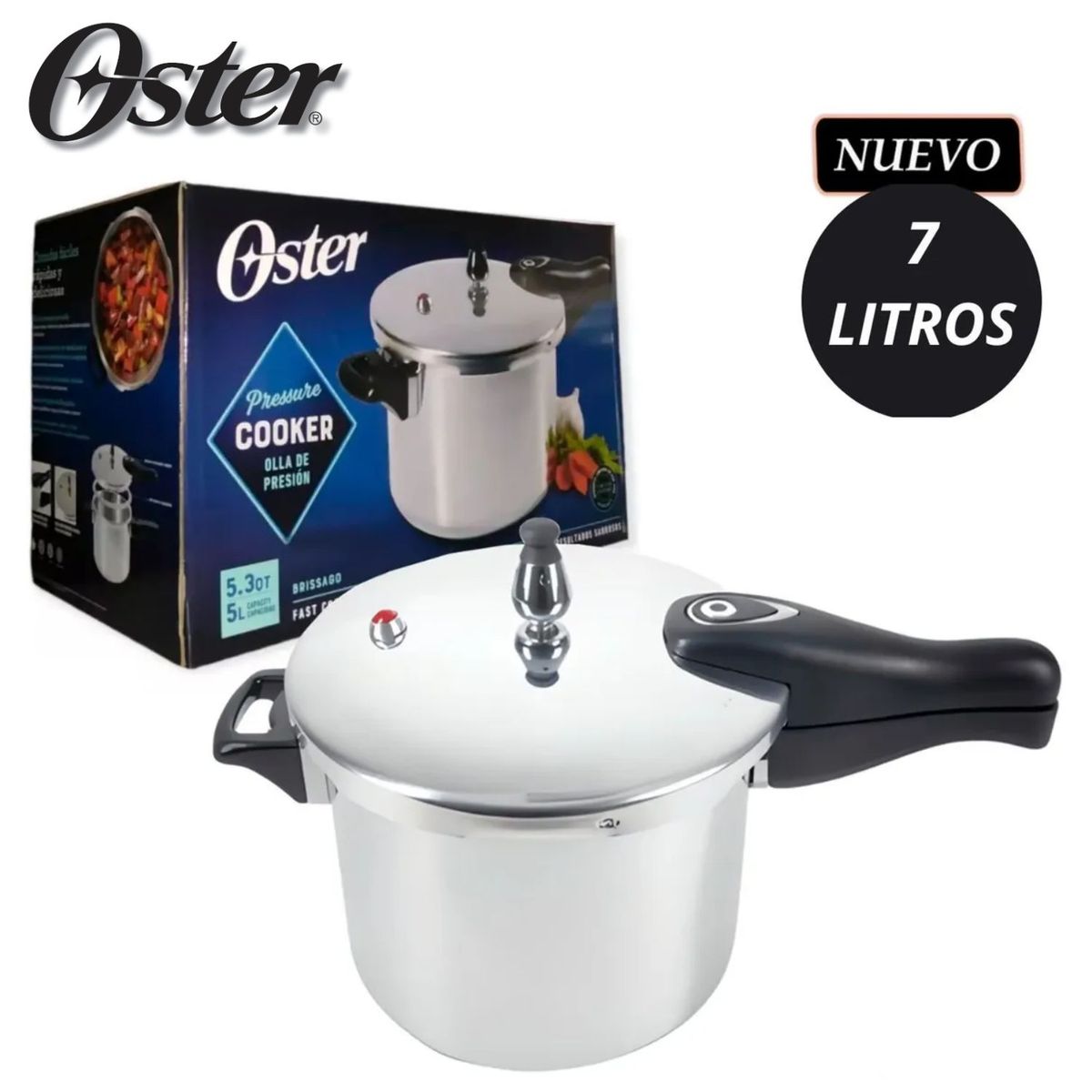 OSTER - Olla de Presión Oster Brissago 7 Litros Antiadherente