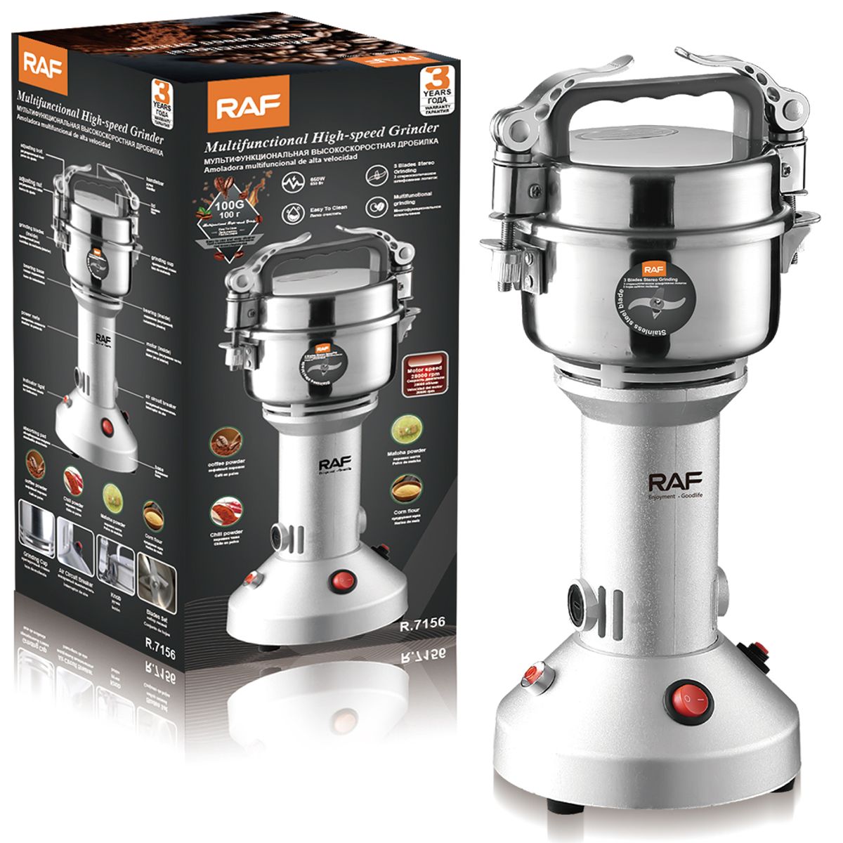 RAFF - Molinillo de Café Eléctrico RAF R.7156