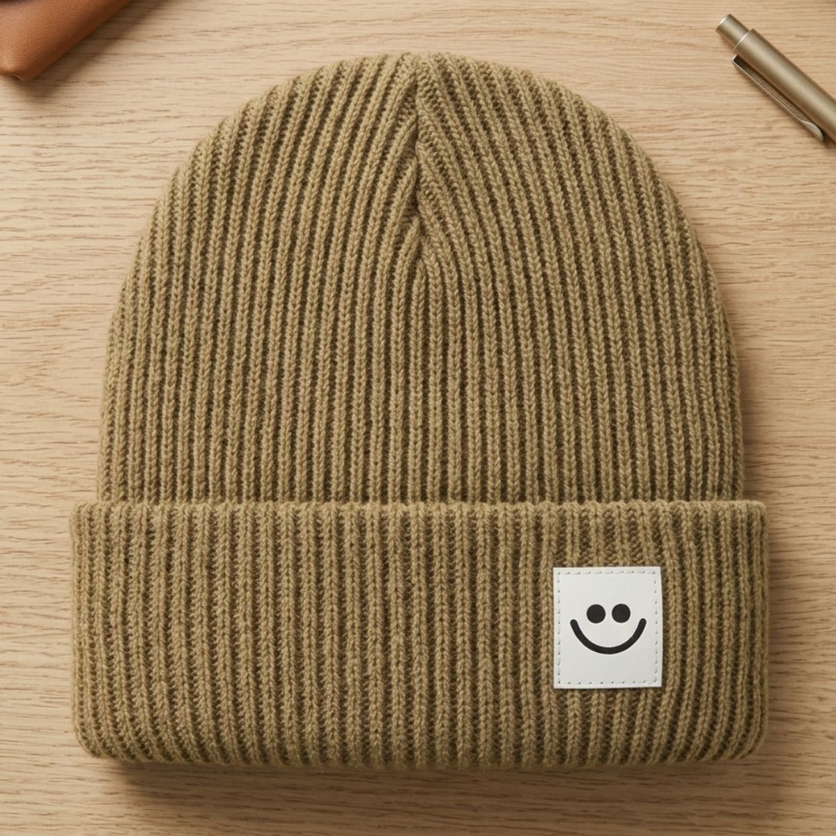 KAST PE - Beanie Smiley gorro tejido para Niños de 2 a 5 años
