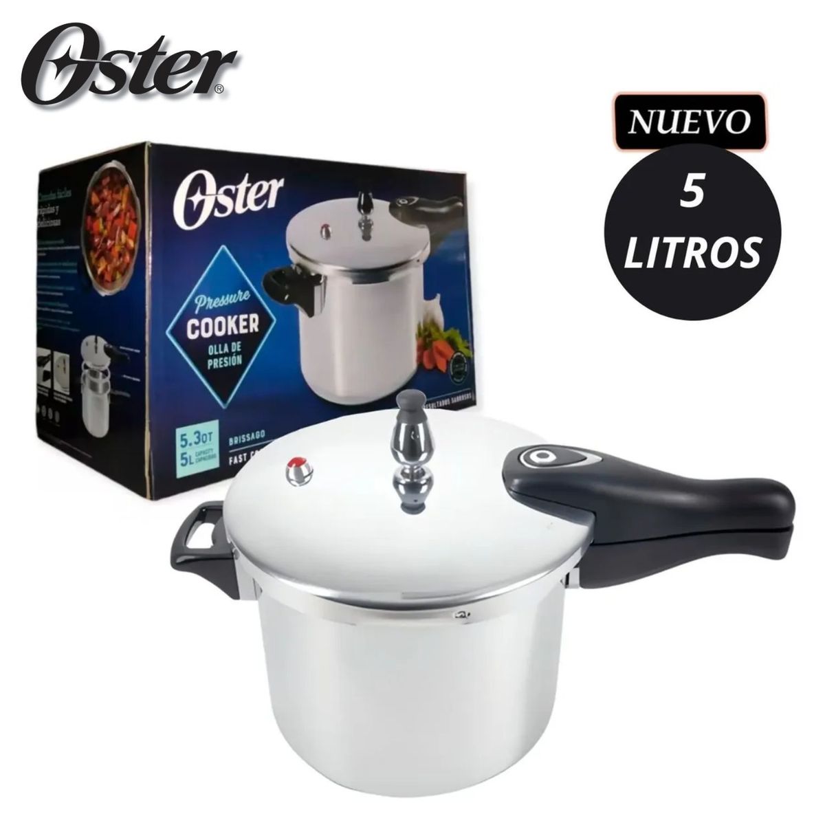 OSTER - Olla de Presión Oster Brissago 5 Litros Antiadherente