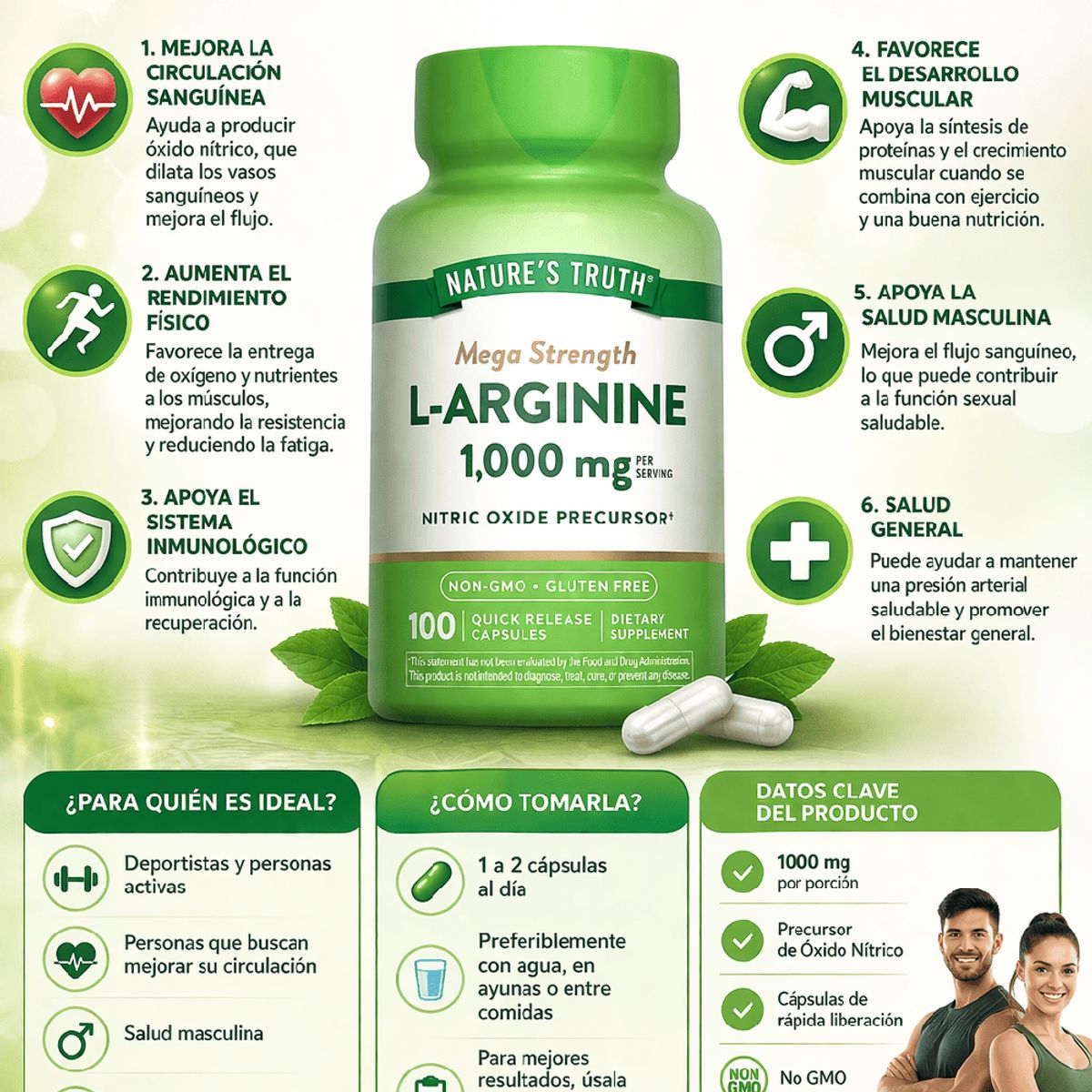 GENERICO - L-Arginina 500 mg - 100 Cápsulas