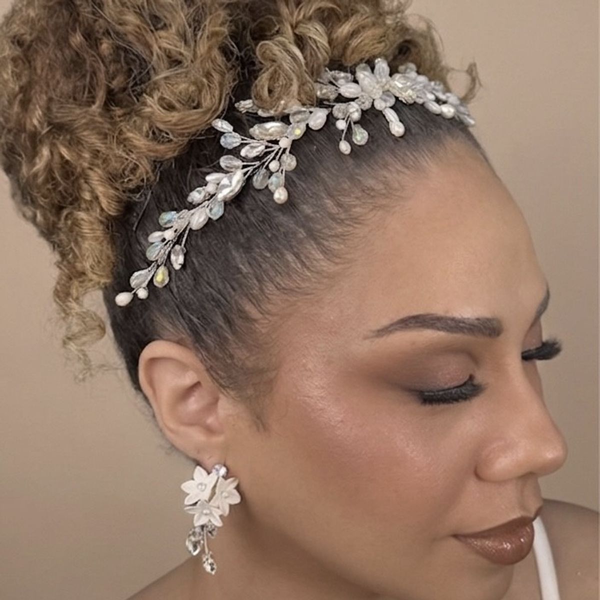 ANADE HANDMADE - TOCADO TIARA ACCESORIO PARA NOVIA