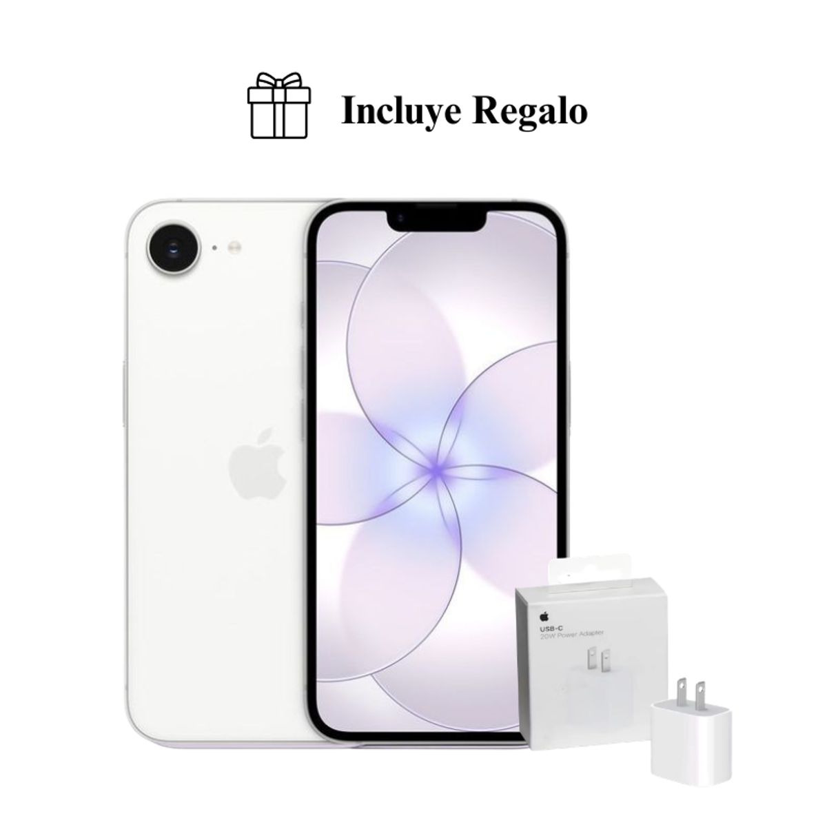 APPLE - Apple iPhone 17e 256GB  ( eSIM )  2026 + Cubo de 20W