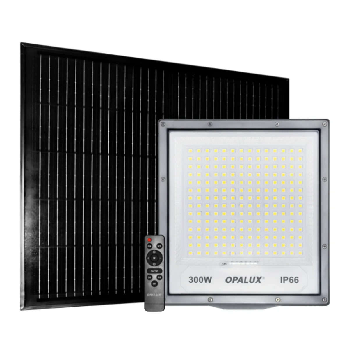 OPALUX - Reflector Solar LED Opalux 300W Tricolor Exterior con Control Remoto Impermeable IP65