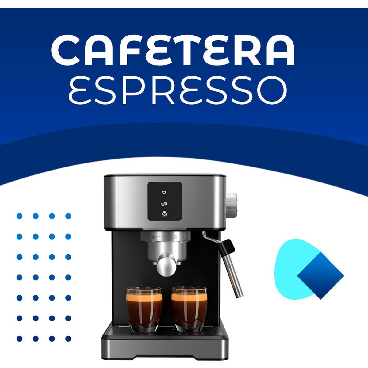 ANYHOGAR - Cafetera Expreso Capuchino Espumador Multi Capsulas Acero