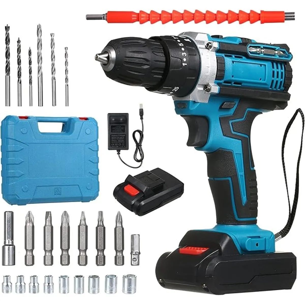 GENERICO - KIT DE TALADRO INHALAMBRICO CON 2 BATERIAS DE 21V