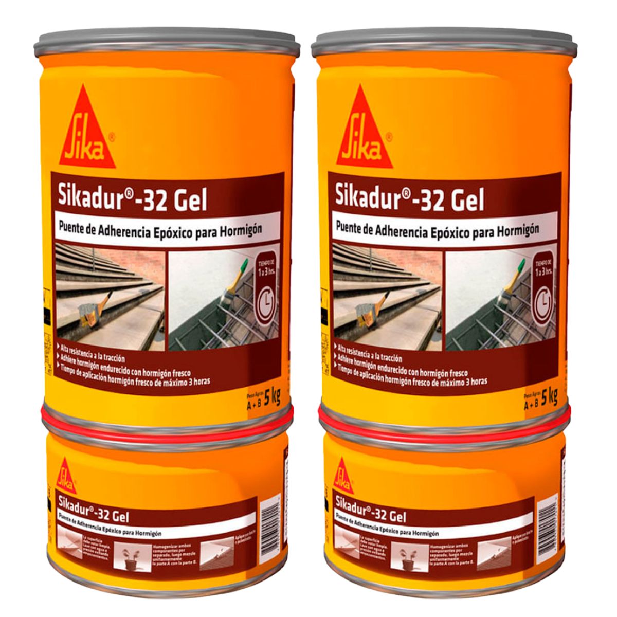 SIKA - Pack de 2 unidades Sikadur 32 Gel, Gris 5kg