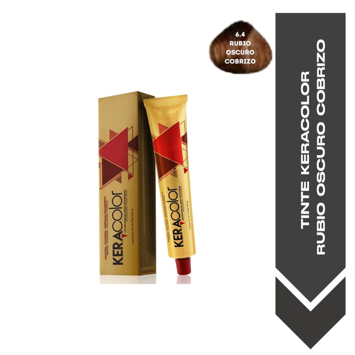 GENERICO - TINTE KERACOLOR 6.4 RUBIO OSCURO COBRIZO -70 ML