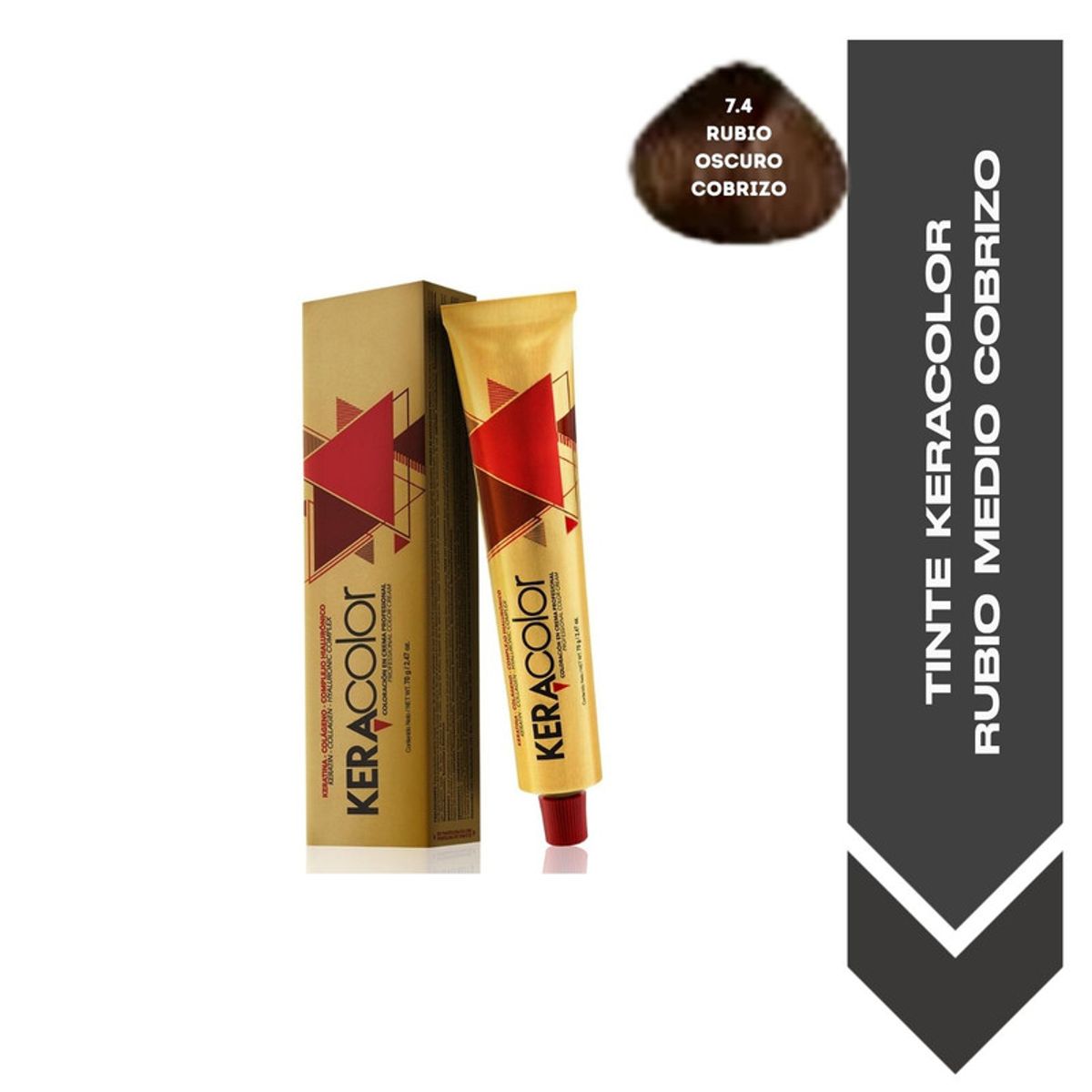 GENERICO - TINTE KERACOLOR  7.4  RUBIO MEDIO COBRIZO - 70 ML