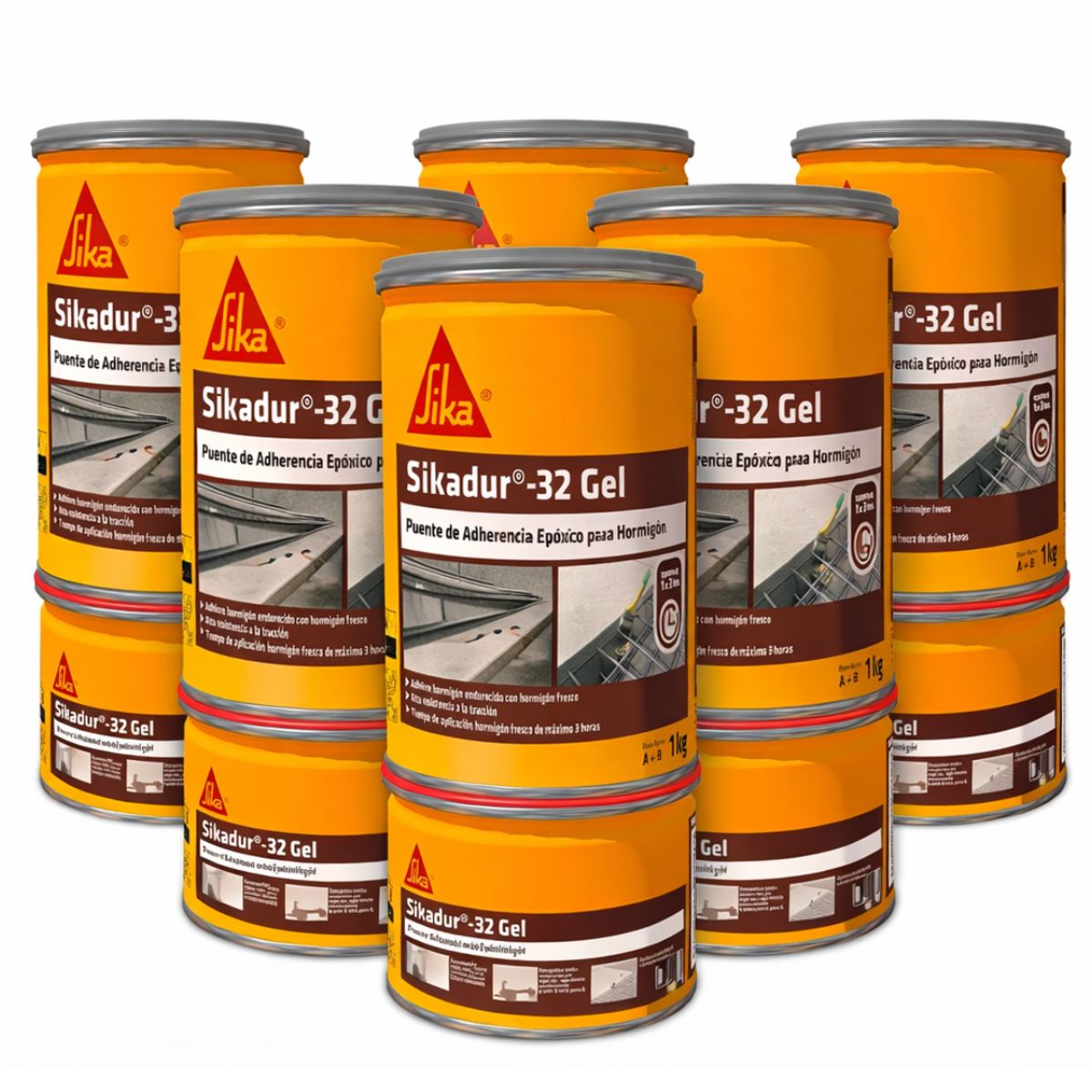 SIKA - Pack de 6 unidades Sikadur 32 Gel, Gris 1kg