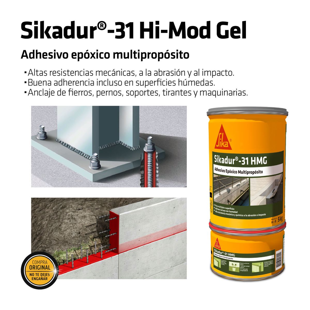 SIKA - Pack de 6 unidades Sikadur 31 HMG, Gris 1kg