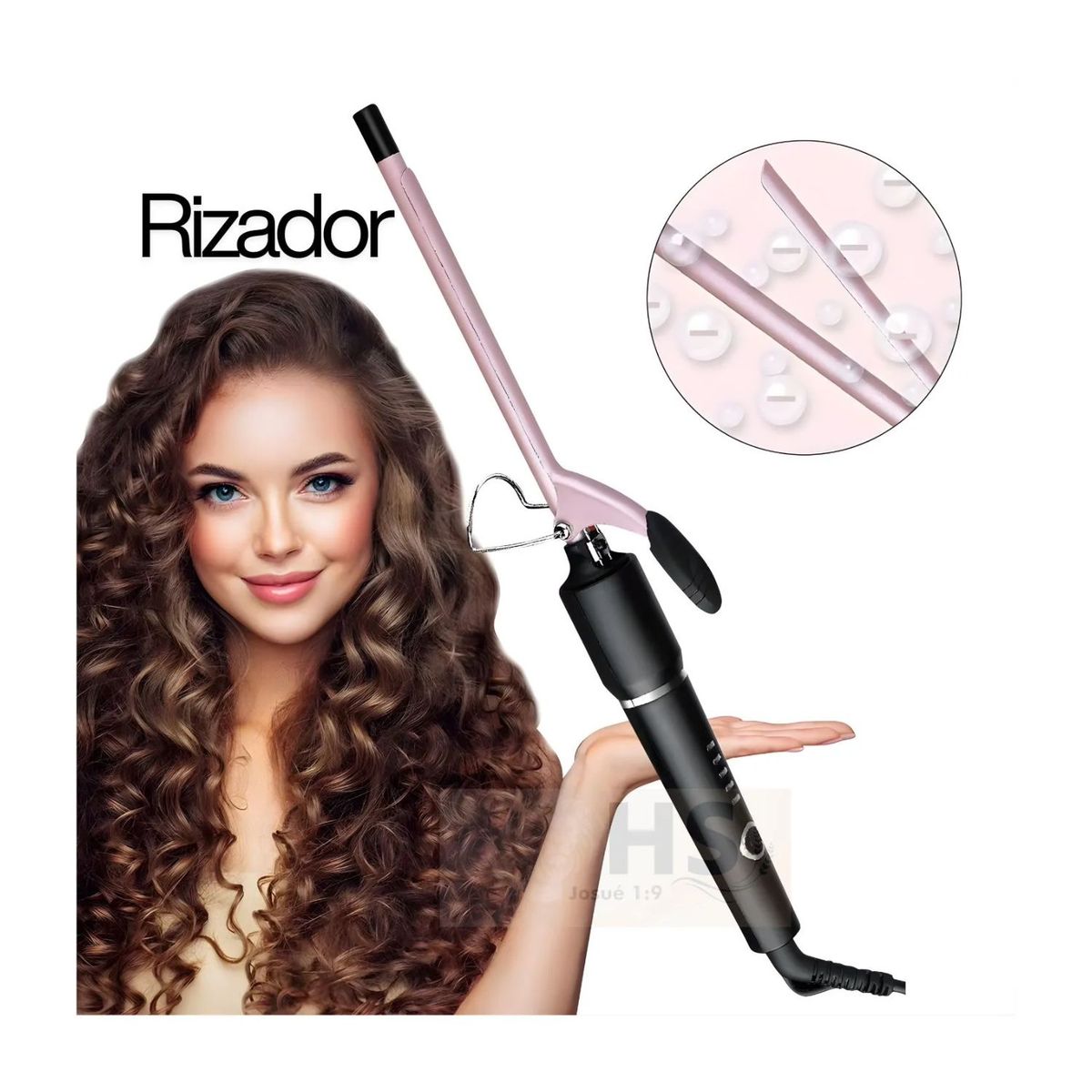 ROHS - Rizador electrico para el cabello profesional 10mm Rizos perfectos