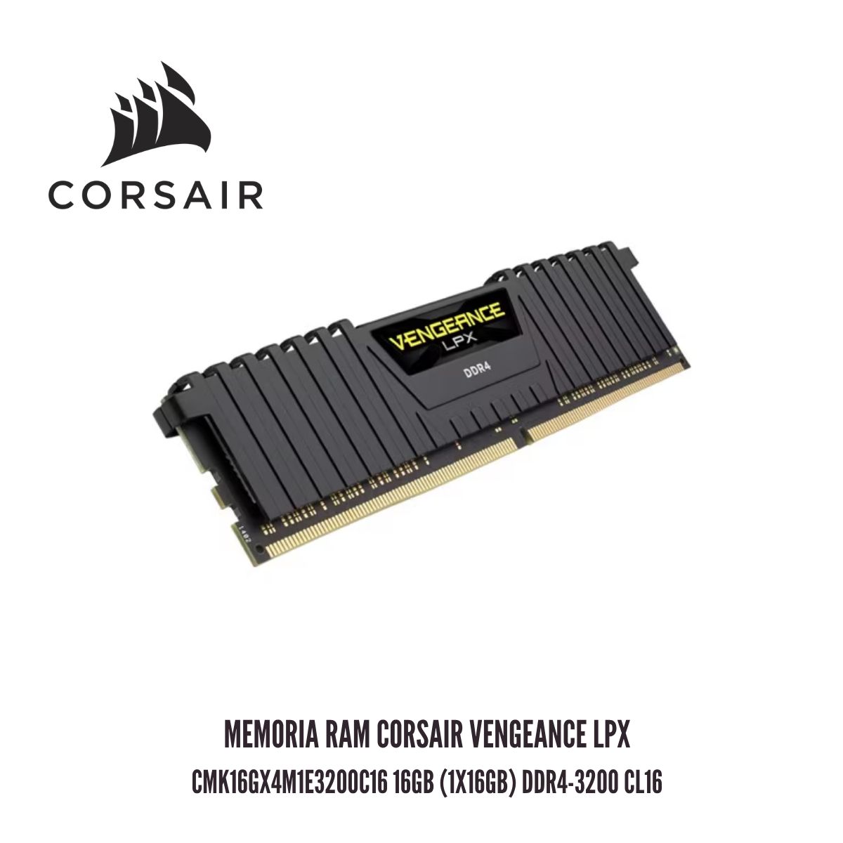 CORSAIR - MEMORIA RAM Corsair Vengeance LPX CMK16GX4M1E3200C16 16GB 1x16GB DDR4-3200 CL16