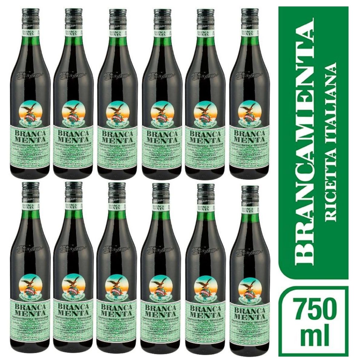 FERNET - Licor Fernet Branca Menta 750ml - 12 UND