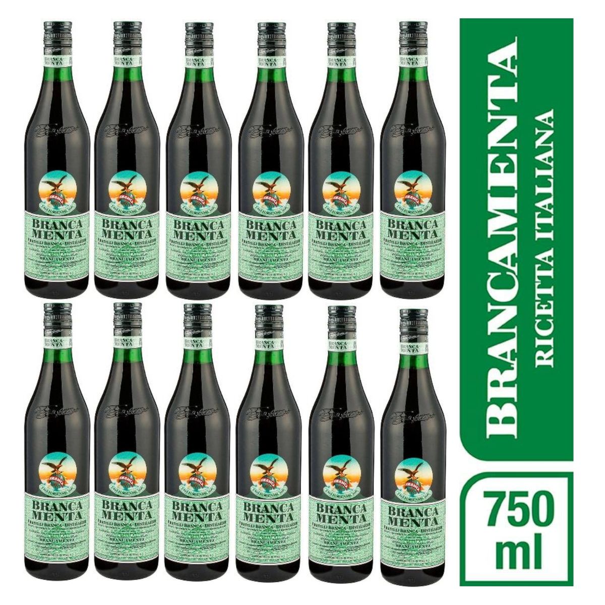 FERNET - Licor Fernet Branca Menta 750ml - 12 UND
