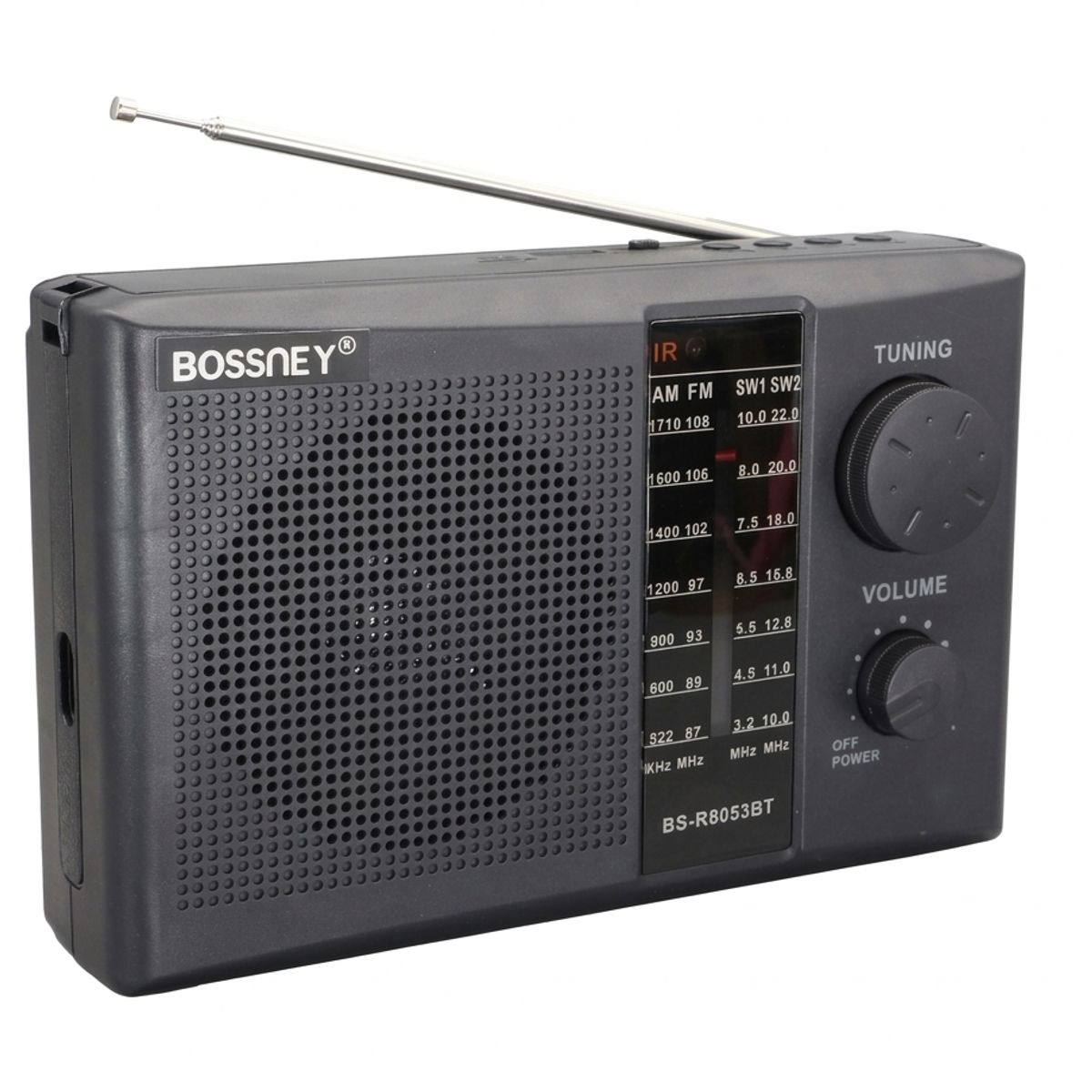 GENERICO - Radio Portátil Multibanda Recargable y a Corriente Directa  FM/AM/SW con Bluetooth