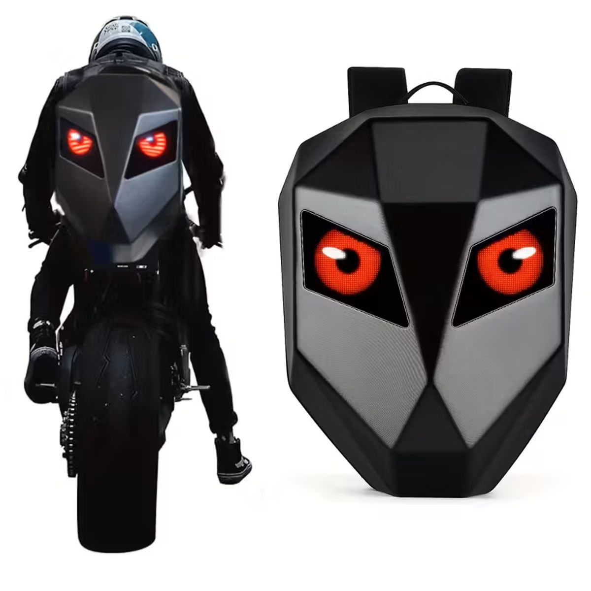 GENERICO - MOCHILA LED INTELIGENTE CASCO MOTO + Power Bank 20,000mAh