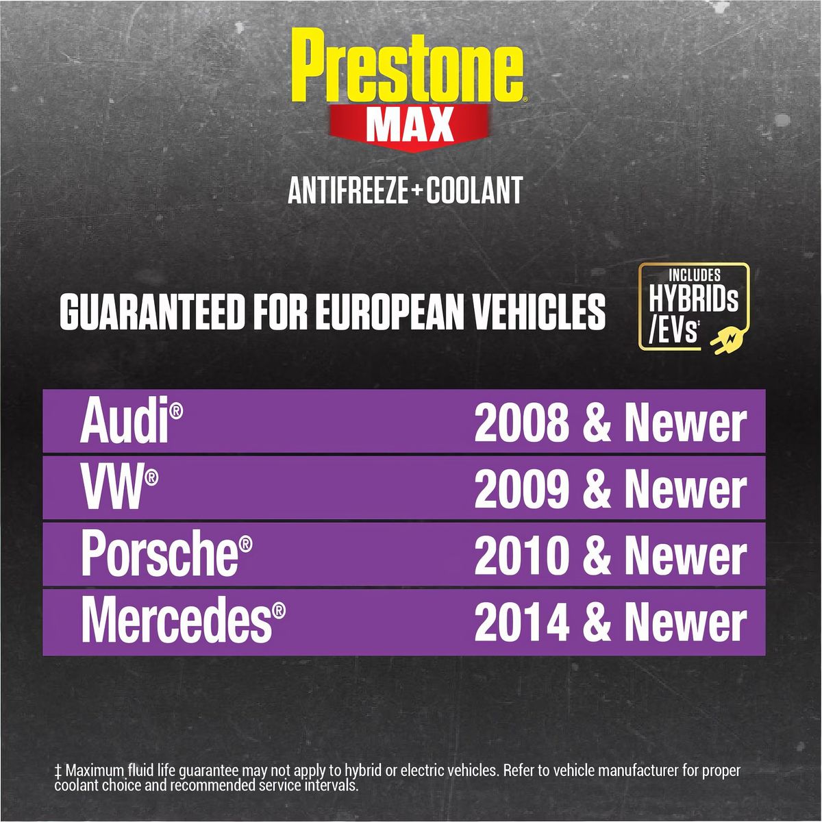 PRESTONE - Refrigerante y Anticongelante Max 50% Europeo Morado Galon