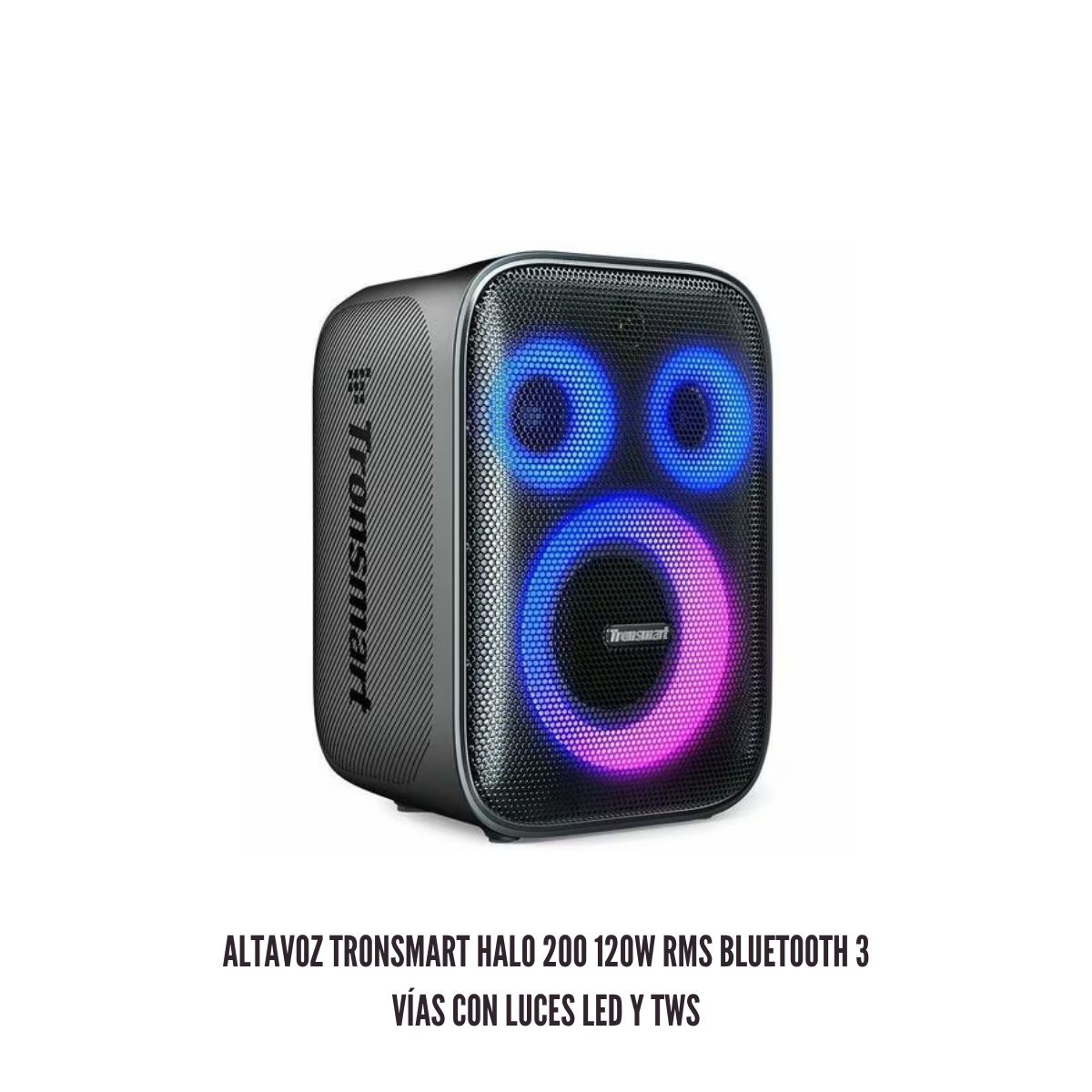 GENERICO - Altavoz Tronsmart Halo 200 120W RMS Bluetooth 3 Vías con Luces LED y TWS