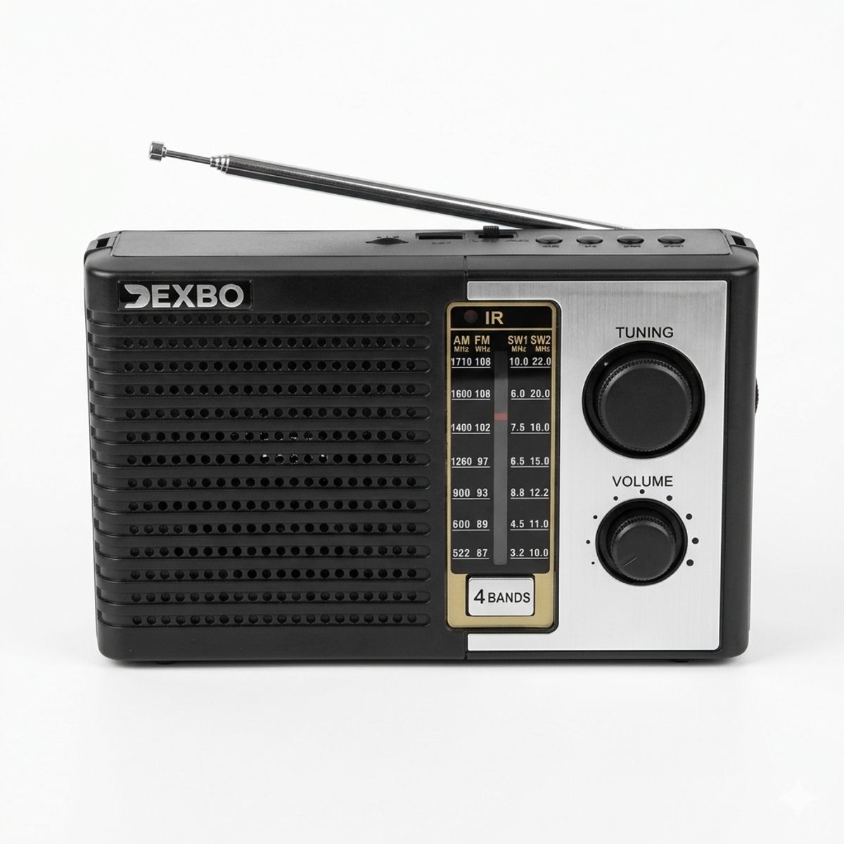 GENERICO - Radio Portátil Multibanda FM AM SW y Bluetooth recargable y a Corriente Directa