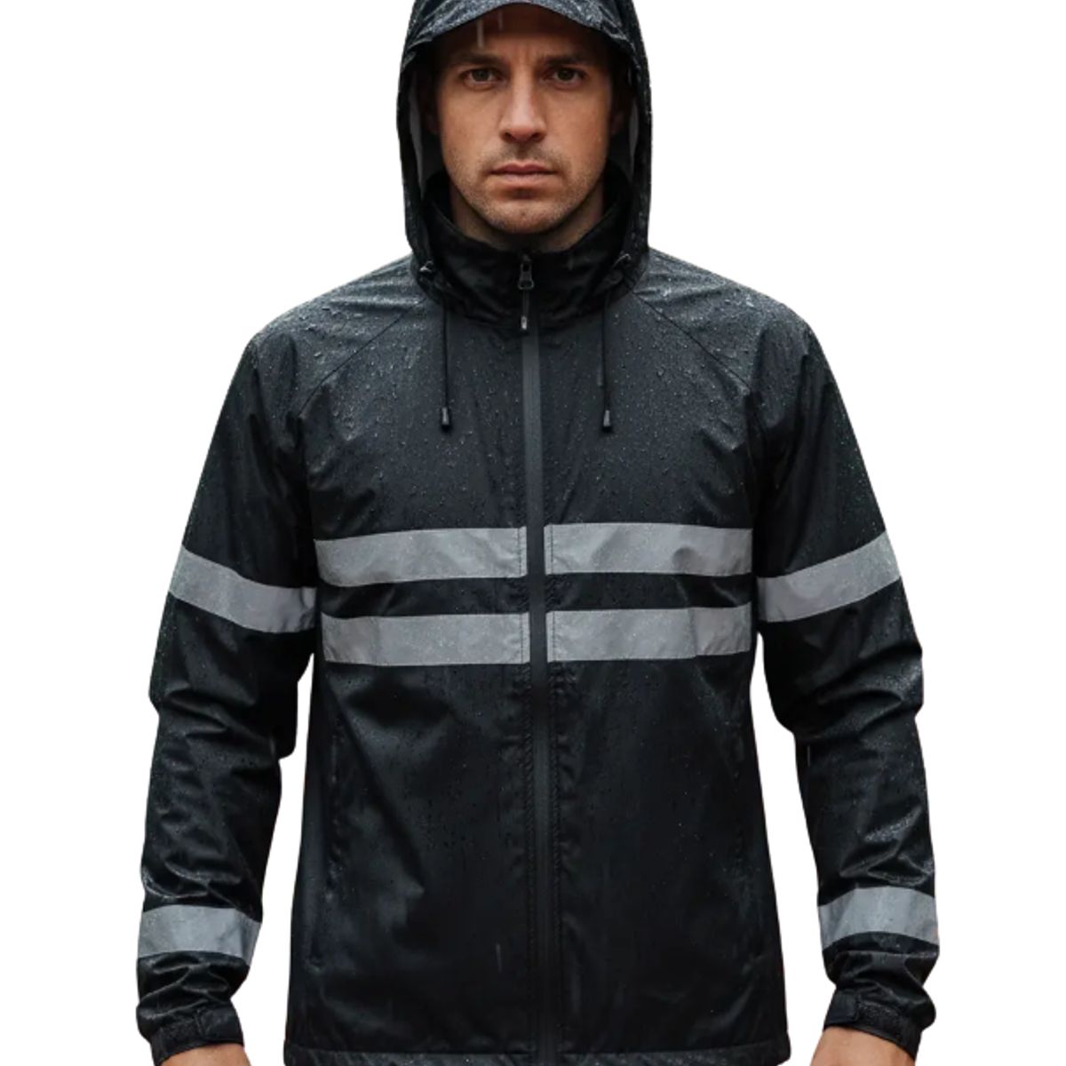ELEMENT SPECIAL EDITION - Casaca Reflectiva Negra Impermeable  Seguridad Total para Moto y Bicicleta