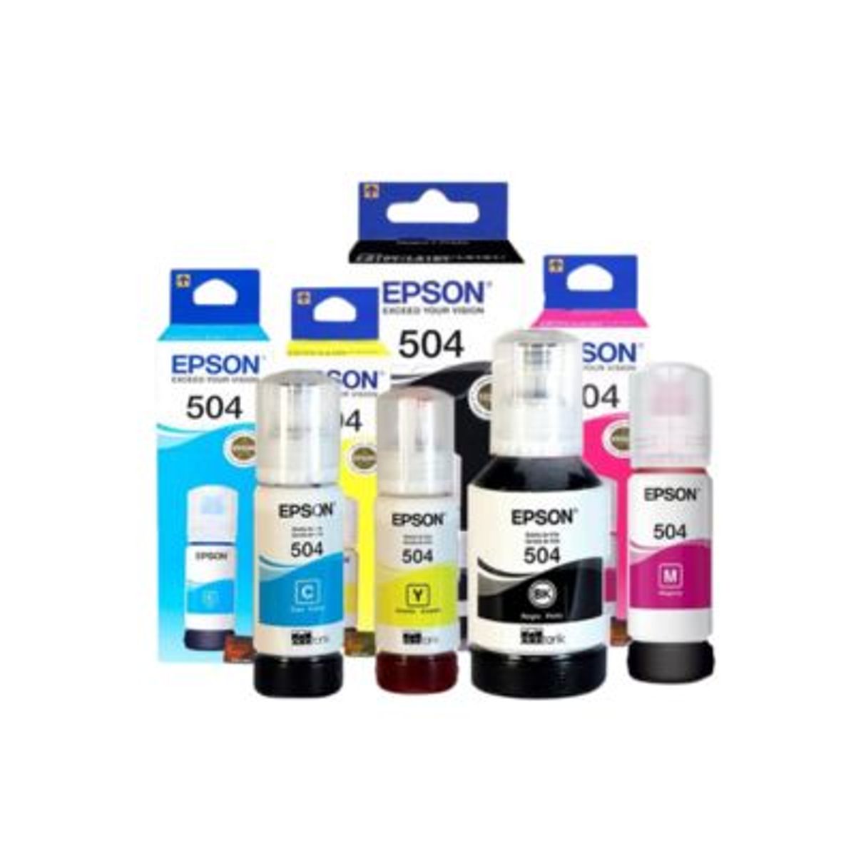EPSON - Botella tinta EPSON T504 504 KIT X 4 serie L 100%