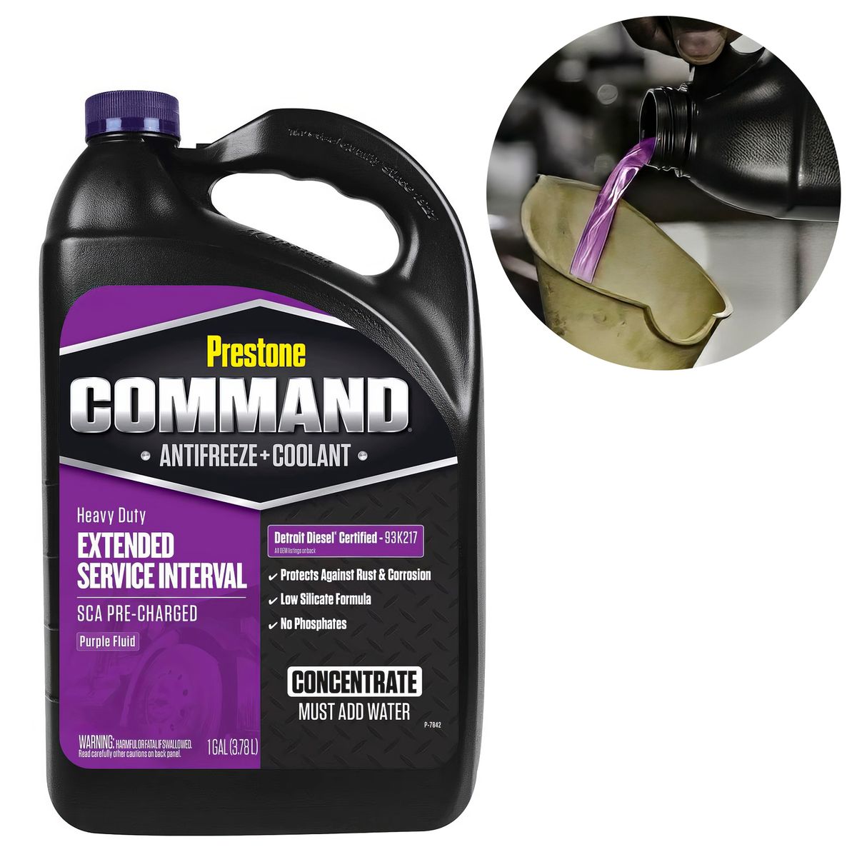 PRESTONE - Refrigerante y Anticongelante Command 96% Nitrido Concentrado Morado Galon