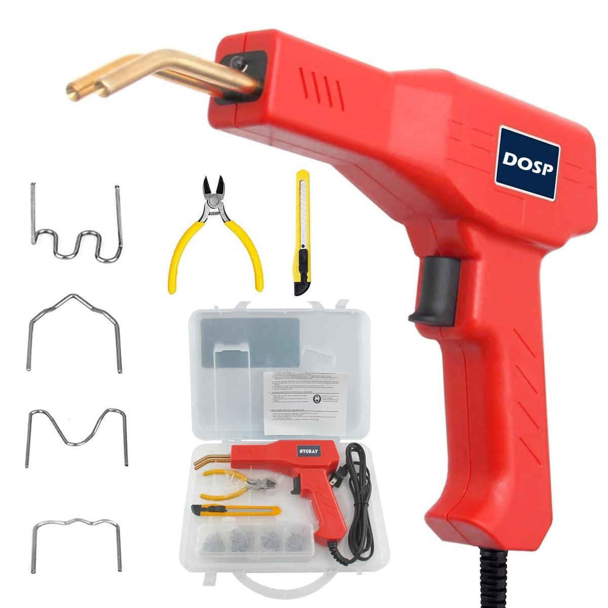 OEM - Kit de Soldadura de Plástico Profesional - Pistola Térmica + 200 Grapas de Acero