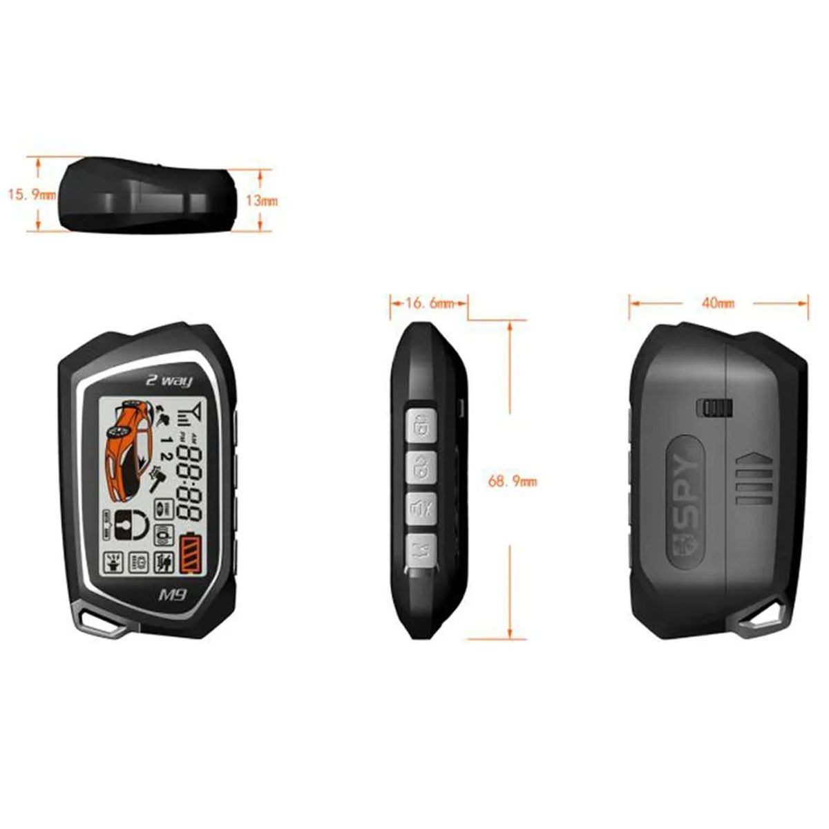 SPY - TRANSMISOR PARA ALARMA DE AUTO DOBLE VIA Y ESTUCHE SILICONA