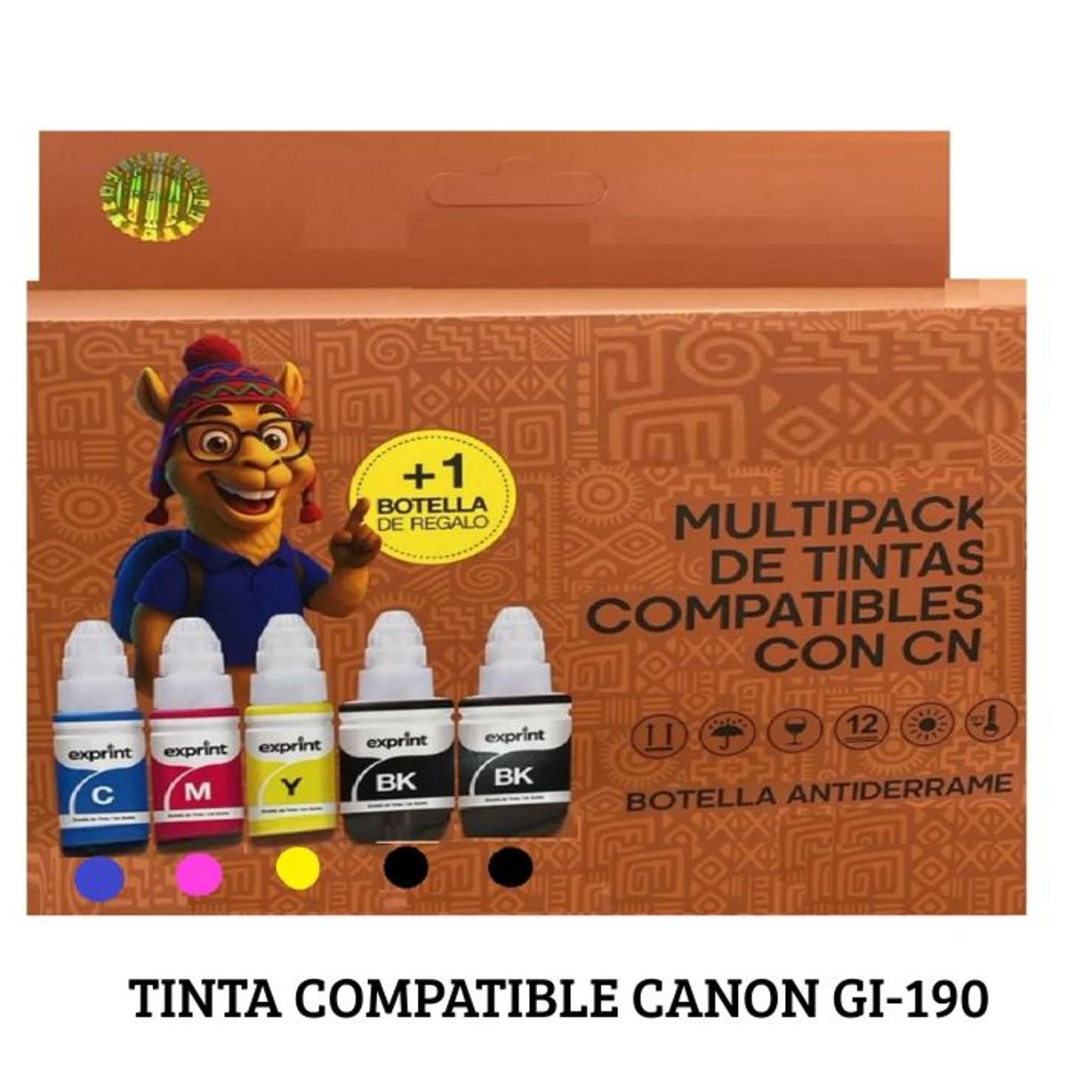GENERICO - TINTAS COMPATIBLES CANON GI-190 + 1 NEGRO DE OBSEQUIO