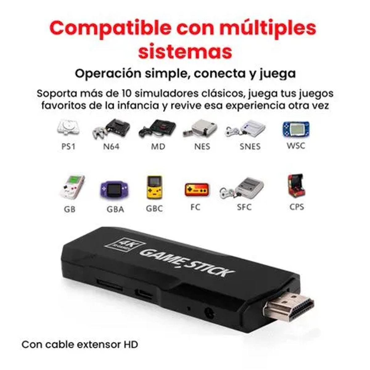IMPORTADO MC - Consola de videojuegos X2 mando inalámbrico recargable 64G 37000 juegos