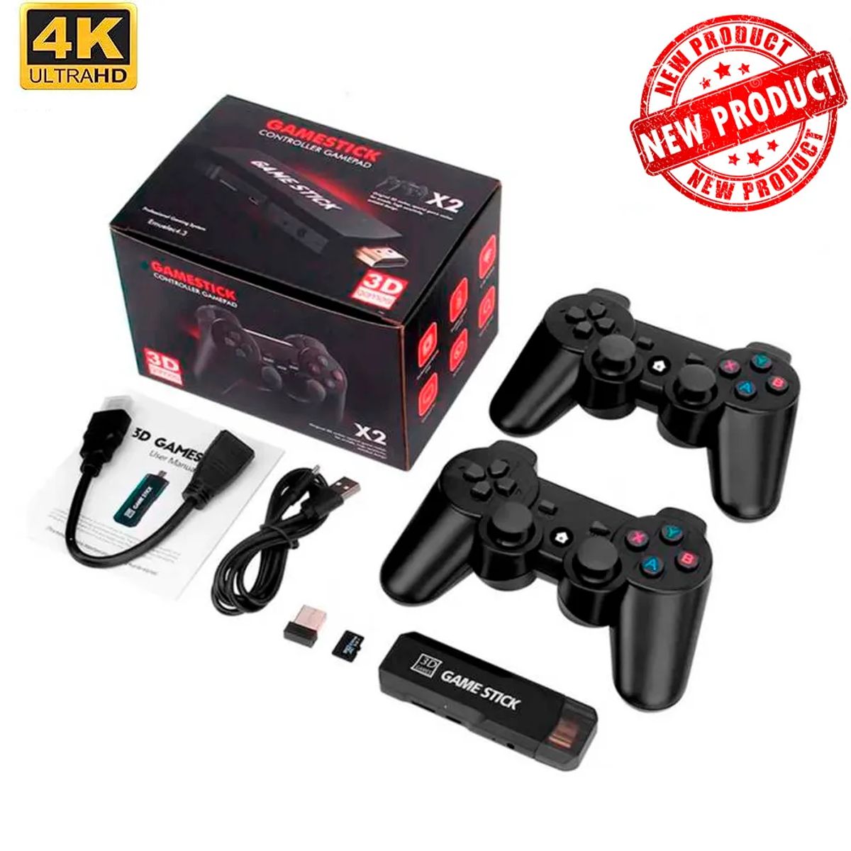 IMPORTADO MC - Consola de videojuegos X2 mando inalámbrico recargable 64G 37000 juegos