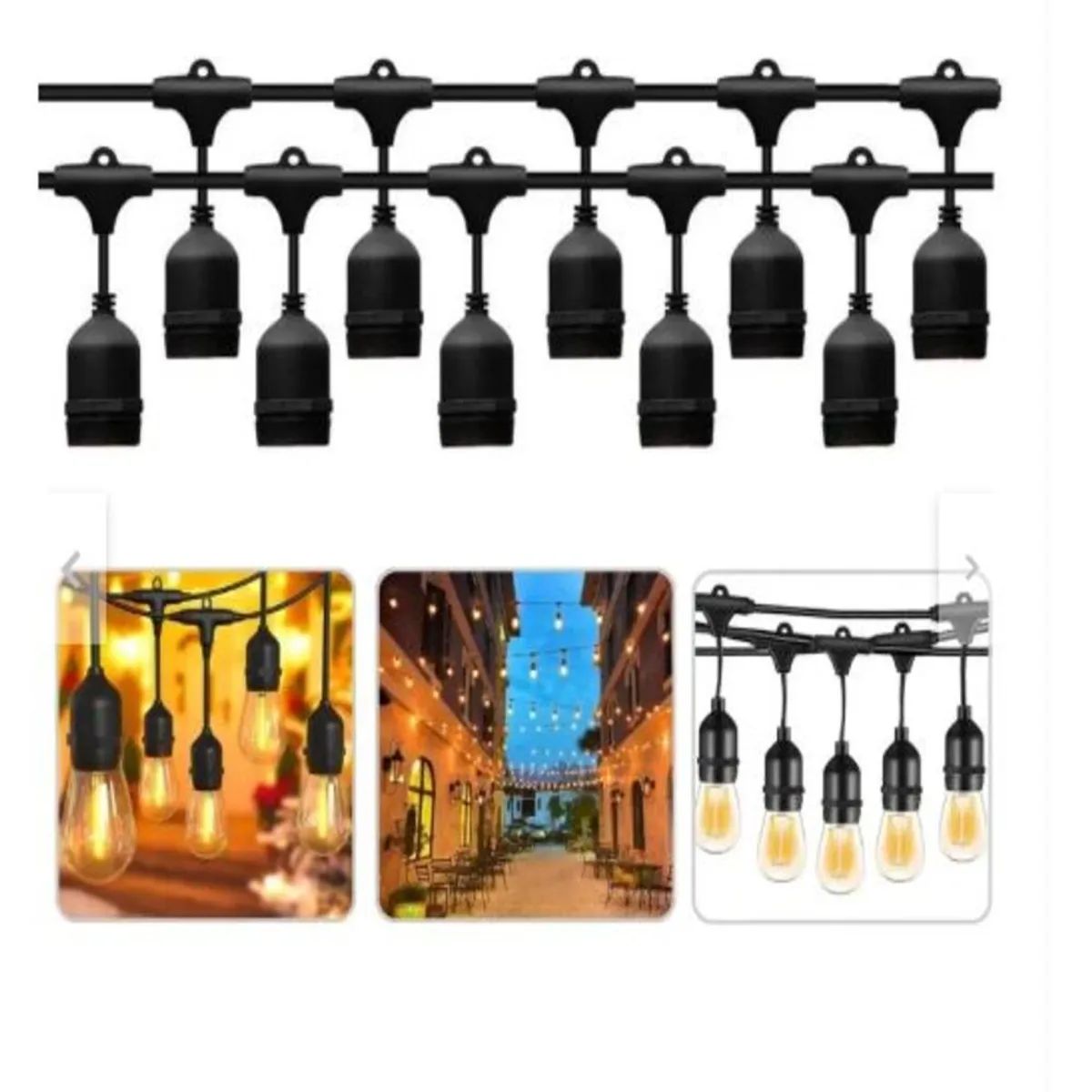 GENERICO - Guirnalda Luces Vintage Colgante 40 Bombillas 20 metros LED Jardin