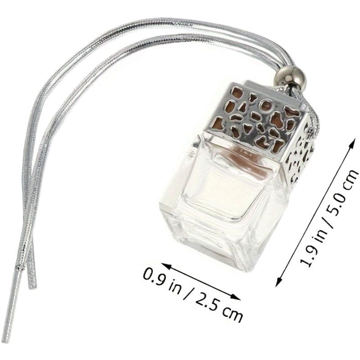 GENERICO - AMBIENTADOR COLGANTE VIDRIO PARA AUTO ACEITE AROMATERAPIA 5 ML DORADO