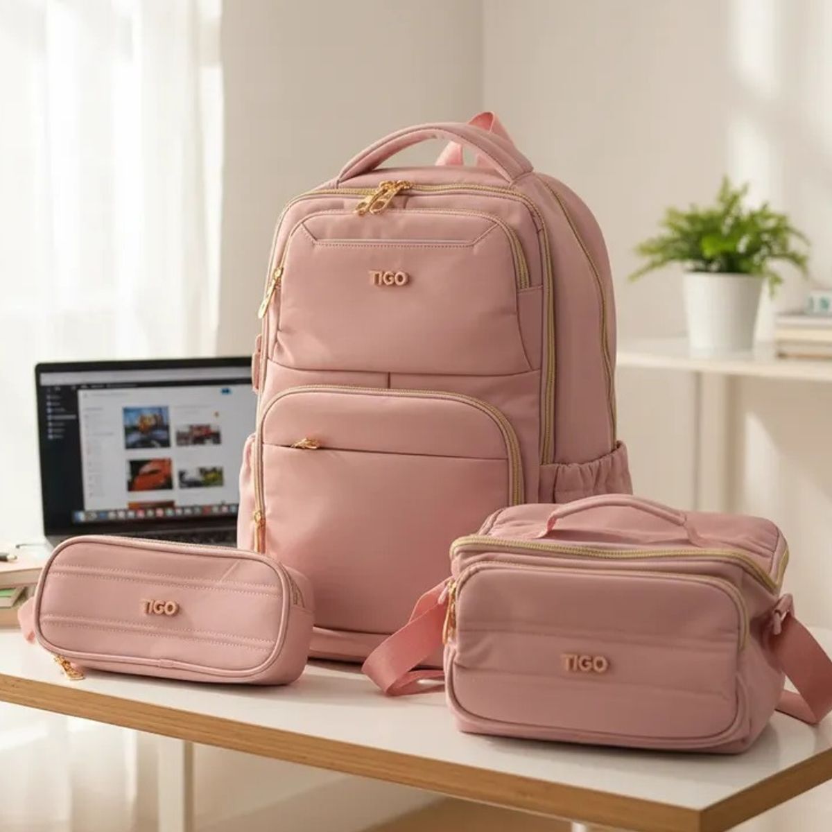 TIGO - Mochila Portalap Dama (lonchera Y Cartuchera) -  Tigo