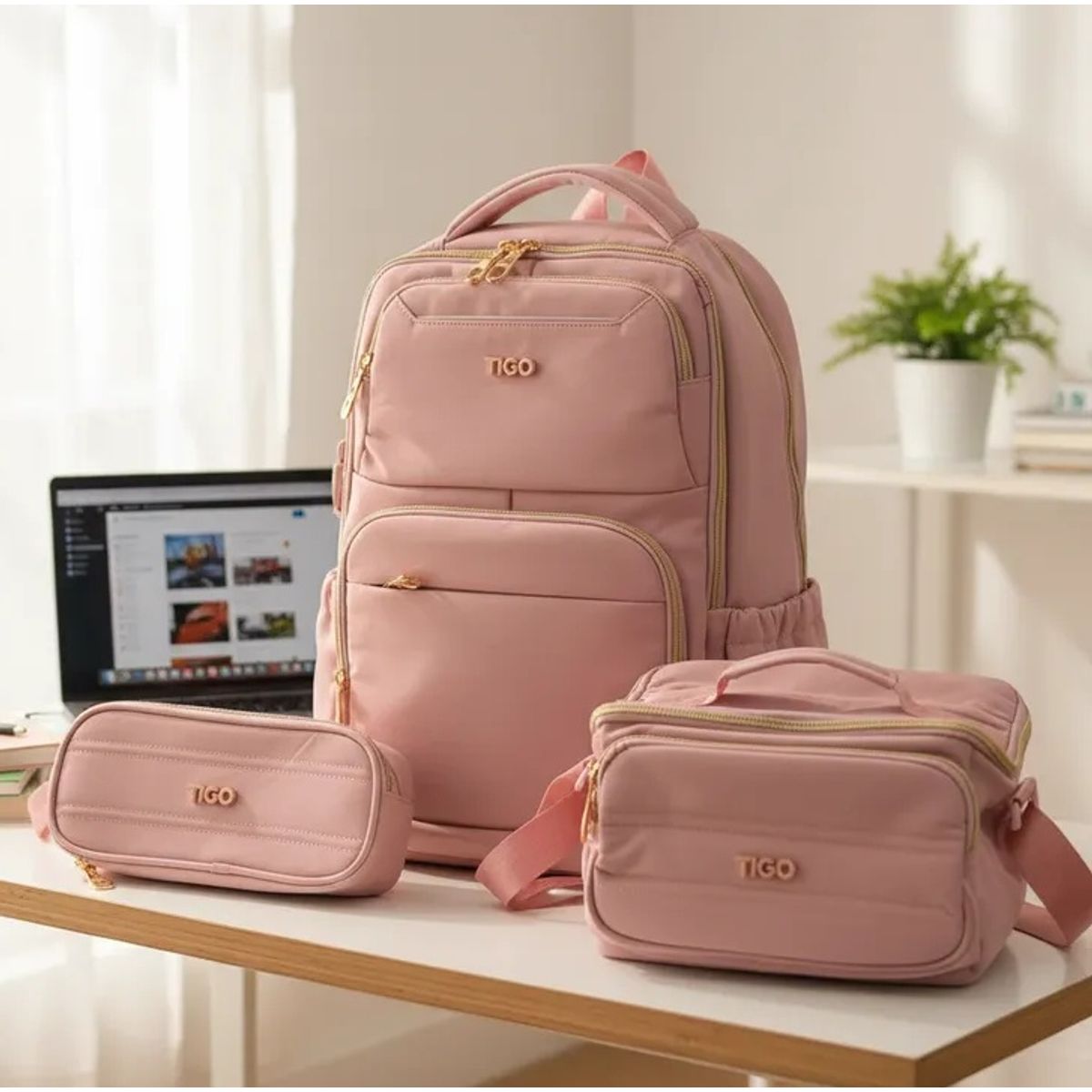 TIGO - Mochila Portalap Dama (lonchera Y Cartuchera) -  Tigo