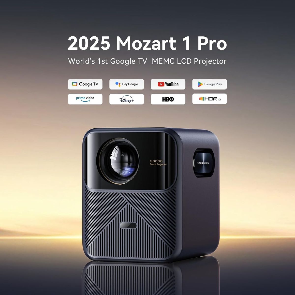 WANBO - Proyector  WANBO Mozart 1 Pro 2025 4K  Google TV/ 1200 ANSI/HDR 10