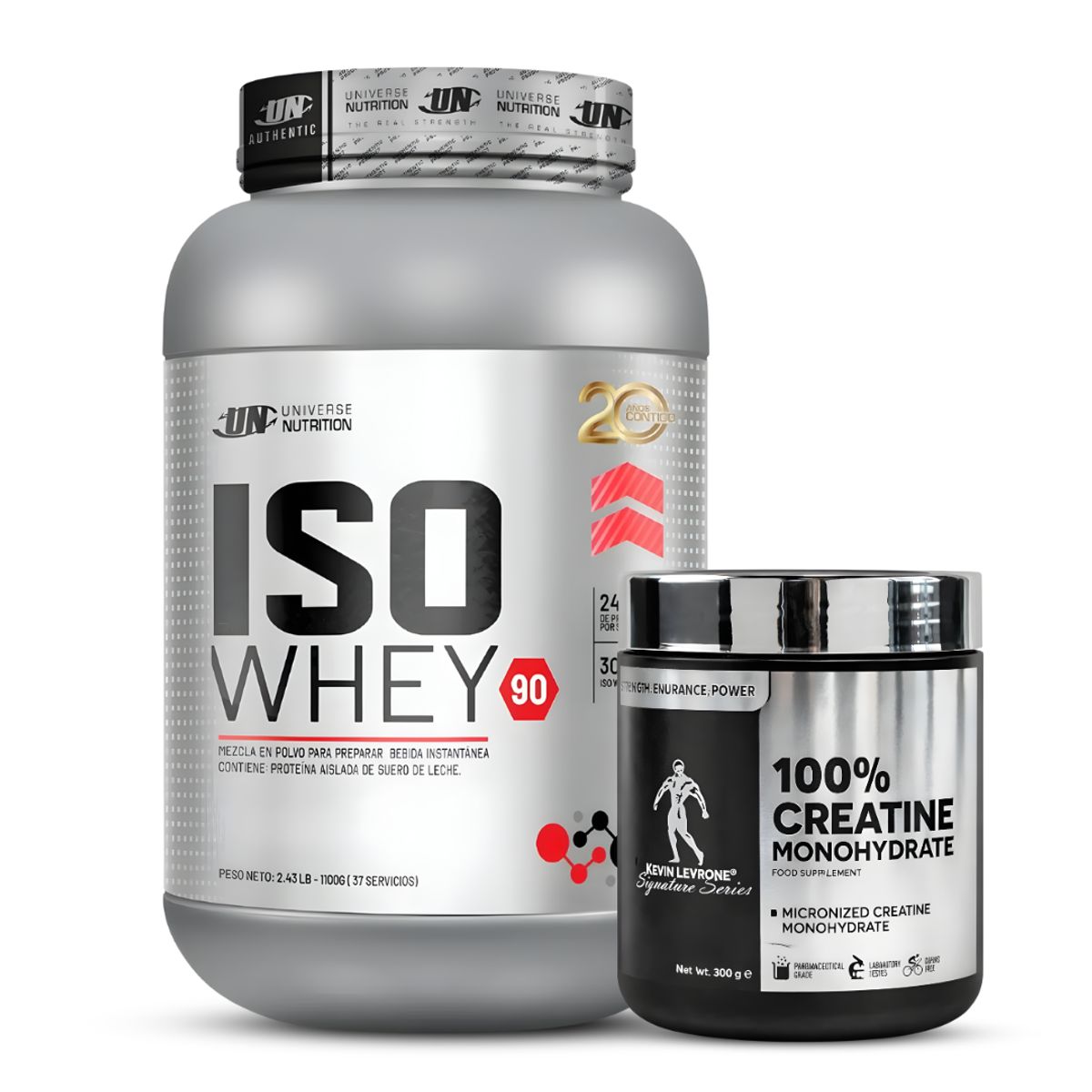 Universe Nutrition - Iso Whey 90 1.1 kg Proteina Isolatada - Vainilla + Creatina Kevin Levrone 300 G