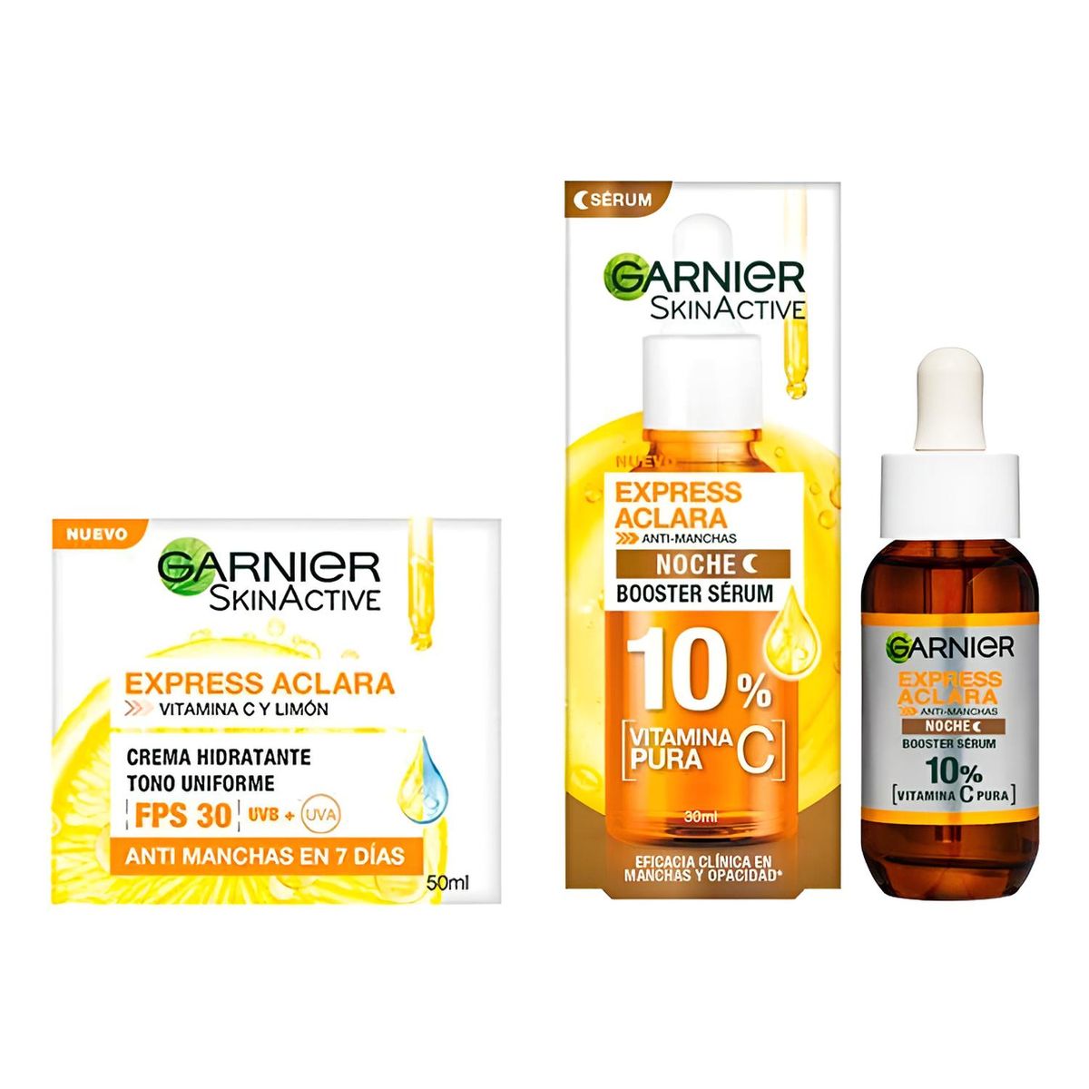 Garnier - Duo Express Aclara Crema Día + Serum Noche Garnier