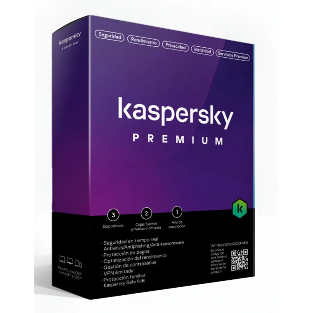 KASPERSKY - Antivirus Kaspersky Premium 1 Dispositivo 1 Año