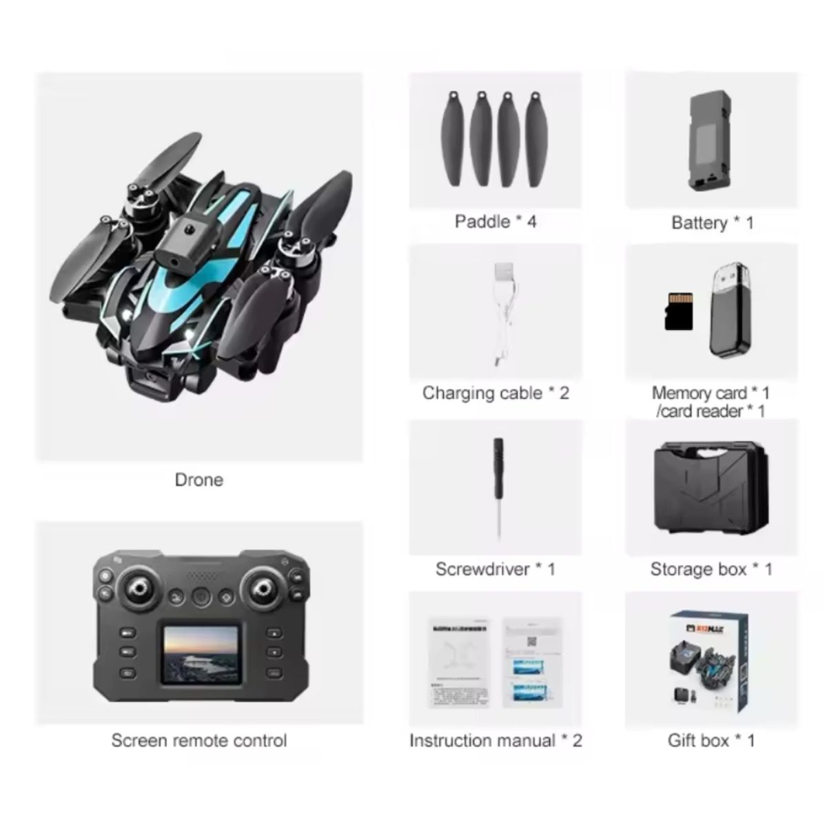 GENERICO - DRON K12 MAX CON PANTALLA  8K EVITACION DE OBSTACULOS NARANJA