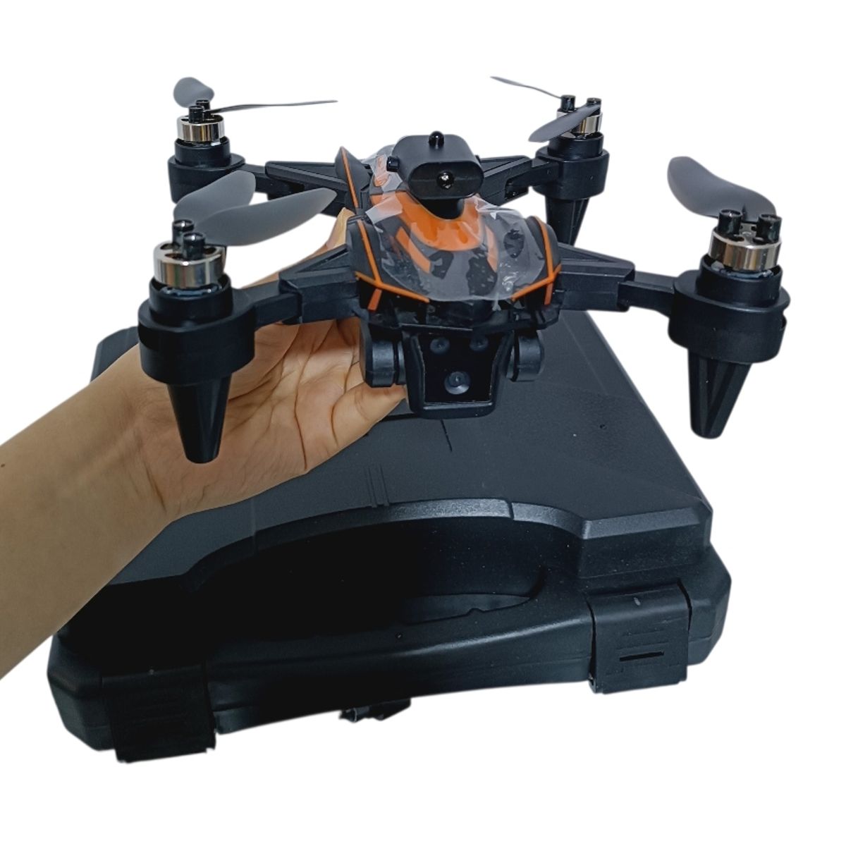 GENERICO - DRON K12 MAX CON PANTALLA  8K EVITACION DE OBSTACULOS NARANJA