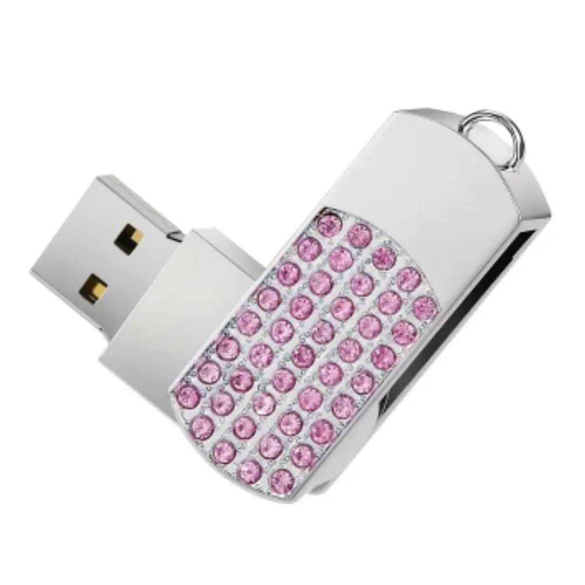 GENERICO - Memoria USB 128GB Rosado Cristales