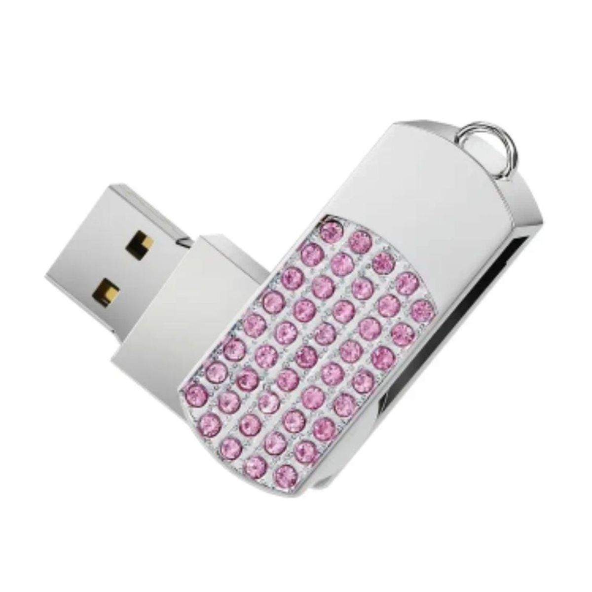 GENERICO - Memoria USB 128GB Rosado Cristales