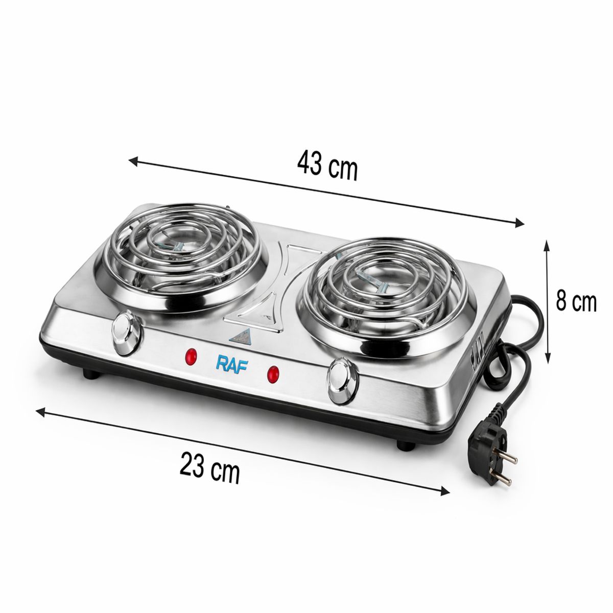RAFF - COCINA ELÉCTRICA 2 HORNILLAS RAF R8065 1000W